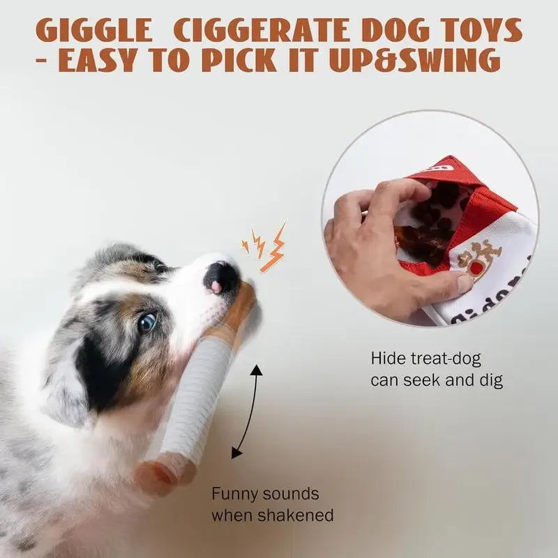 Funny Interactive Plush Dog Toys Creatives Cigarette Design Giggling Chewing Toy Perfect Pet Gift