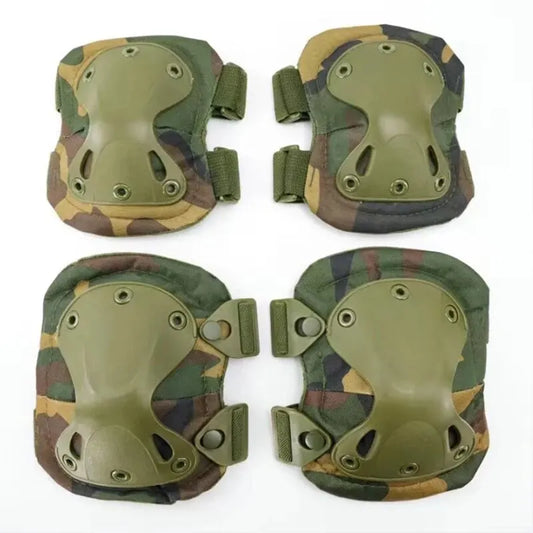 Outdoor Tactical Protective Gear Set 4 Knee Pads Elbow Cycling Mountaineering Hiking Protection
