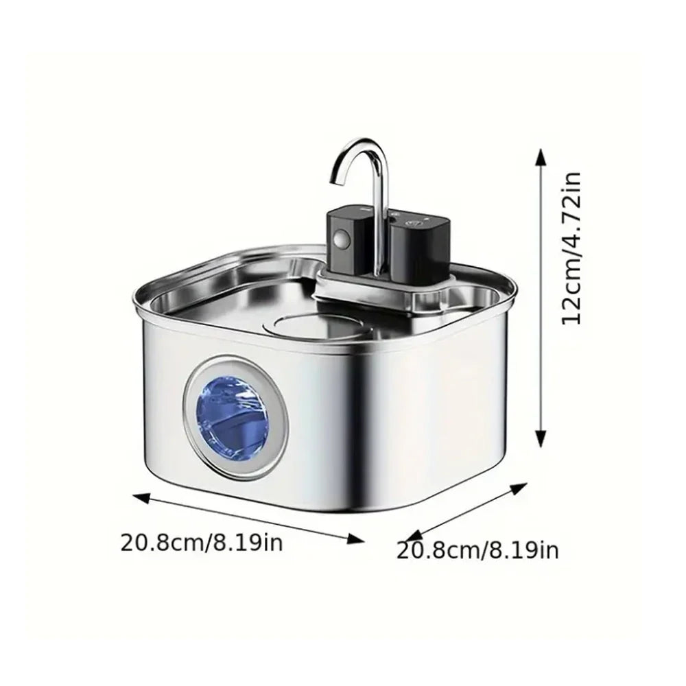 3l Stainless Steel Wireless Recharging Sensor Cat Water Fountain Auto Drinking Cats Dog Drinker Pet