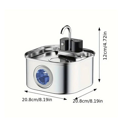 3l Stainless Steel Wireless Recharging Sensor Cat Water Fountain Auto Drinking Cats Dog Drinker Pet