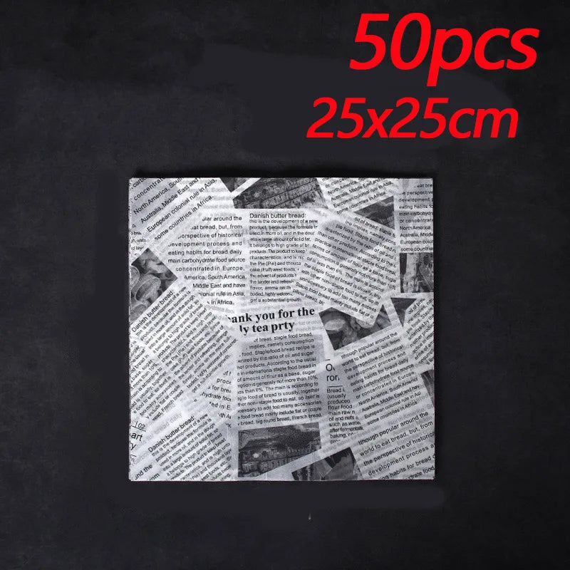 Food Wrapping Paper Sheets – Oil-Proof Baking & Burger Liner (50pcs)