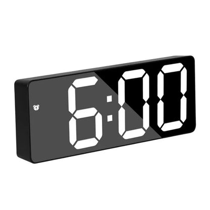 Digital LED Alarm Clock – Mirror & Acrylic, Voice Control, Dual Alarm