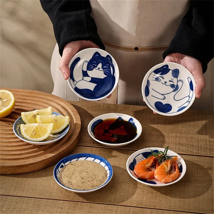 Lucky Cat Ceramic Sauce Dish – Cute Cartoon Sushi Plate