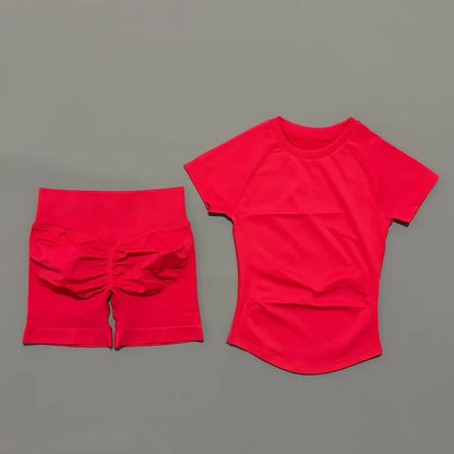 2 Piece Seamless Yoga Top and Shorts Set