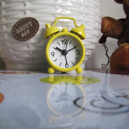 Mini Metal Twin Bell Alarm Clock – Cute Retro Desk & Room Decor