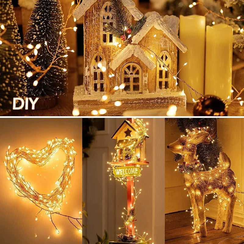 LED Firecracker Fairy String Lights – USB Powered with Remote Control, 3/6/9M
