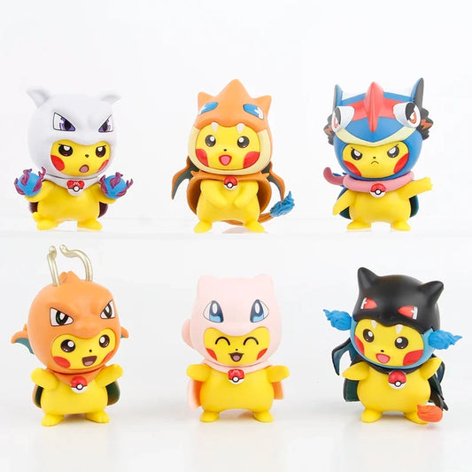 Pikachu Cosplay PVC Figure Set of 6 – Charizard, Mew & More