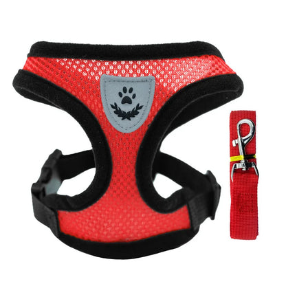 Dog Vest Walking Leash Puppy Cat Collar Polyester Adjustable Mesh Small Medium Pet Accessories