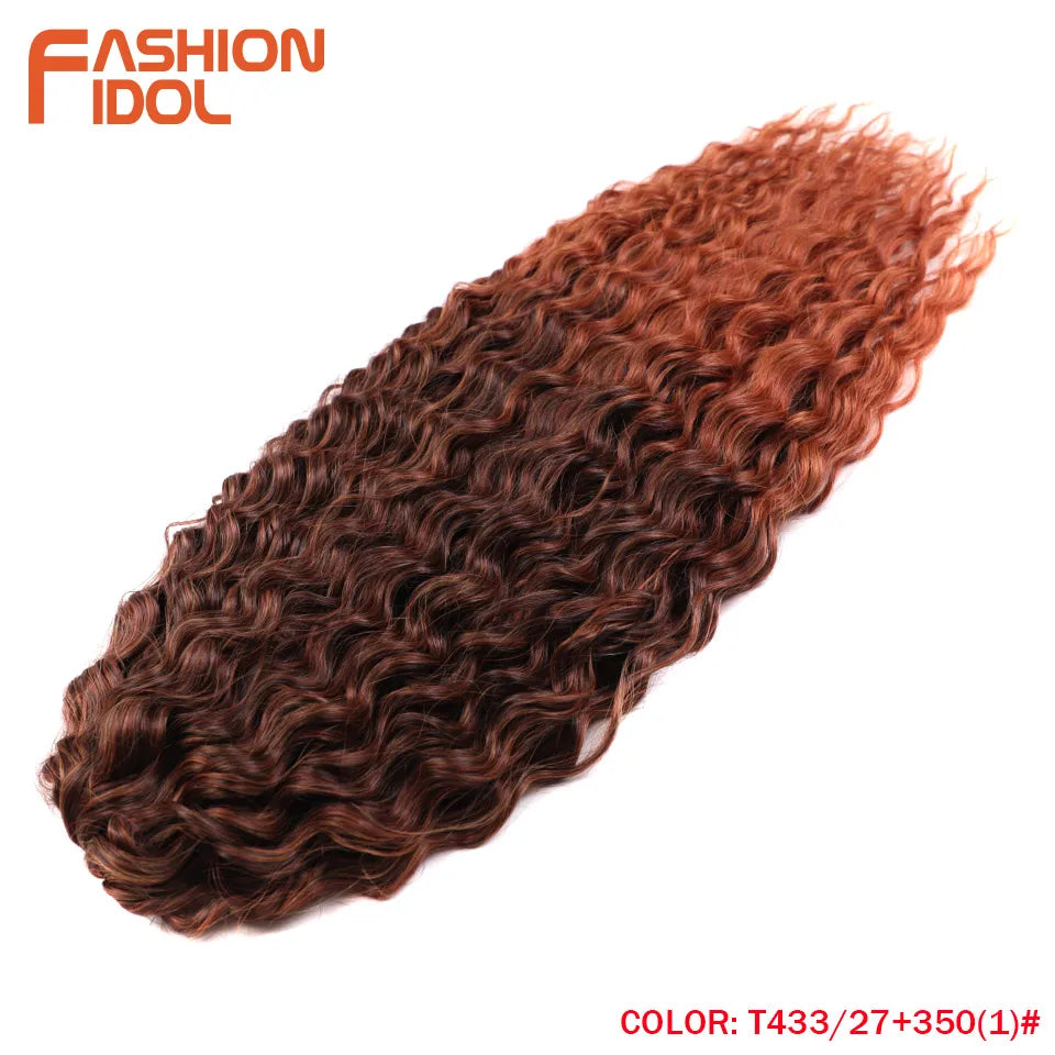 24 Inch Water Wave Crochet Braiding Hair – Synthetic Twist Curly Ombre Extensions