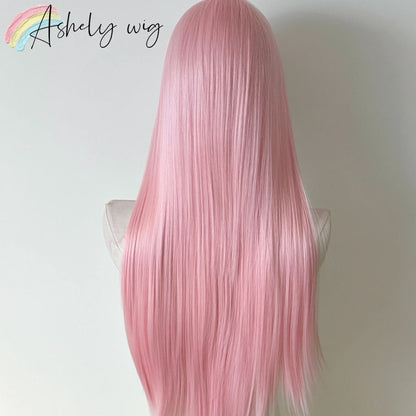 13x4 Lace Front Synthetic Wig – Long Straight 26 Inch, Heat Resistant