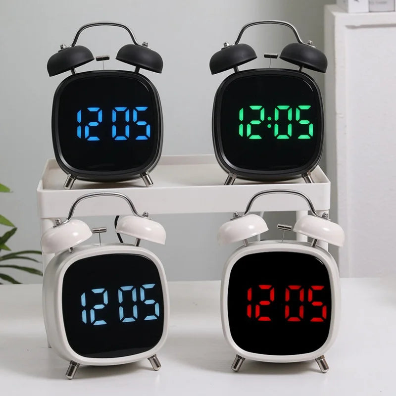 Double Bell Digital Alarm Clock – Voice Control, Super Loud, Night Mode
