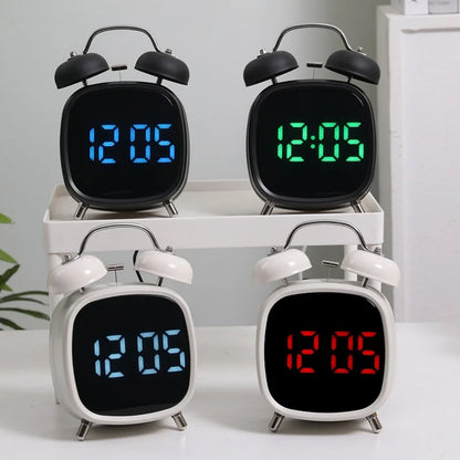 Double Bell Digital Alarm Clock – Voice Control, Super Loud, Night Mode