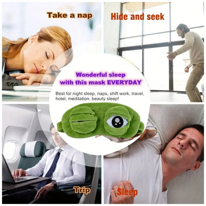 3d Frog Sleep Mask Natural Sleeping Eyeshade Women Men Creative Cartoon Soft Portable Blindfold