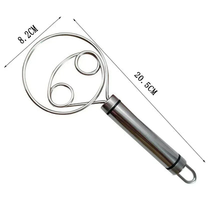 Danish Dough Whisk – Stainless Steel with Wooden Handle