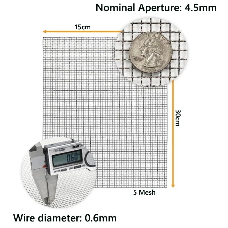 304 Stainless Steel Woven Wire Mesh Filter Screen – 4 to 500 Mesh
