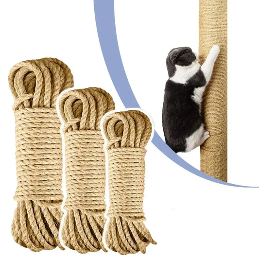 33 66 164ft Natural Sisal Rope Cat Scratcher Tree Scratching Diy Toy Paw Claw Furniture Protector