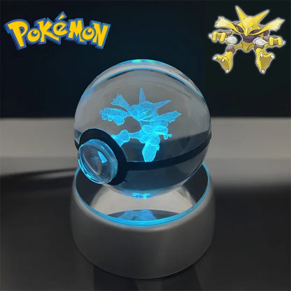 Pokemon 3D Crystal Poke Ball Night Light with LED Base