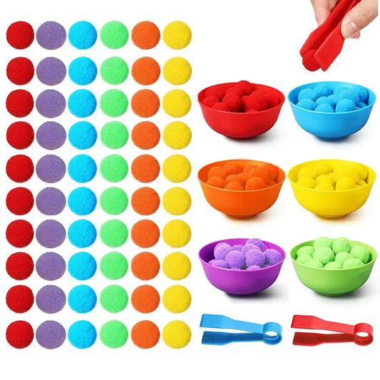 Pom Pom Sorting & Counting Toy Set for Toddlers