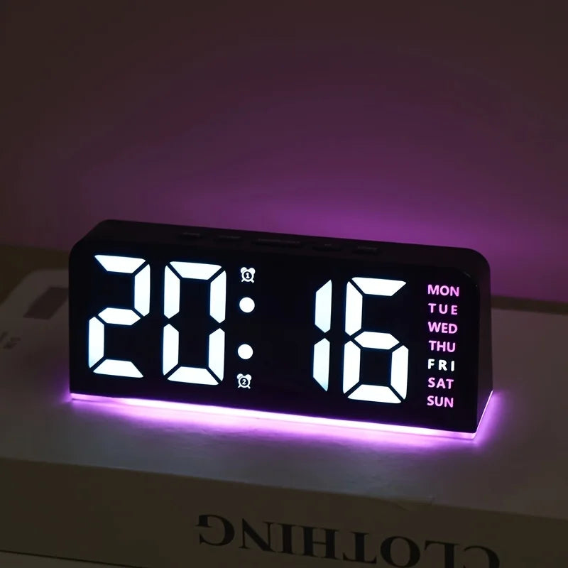 LED Digital Alarm Clock with Night Light, Temperature Display & Snooze