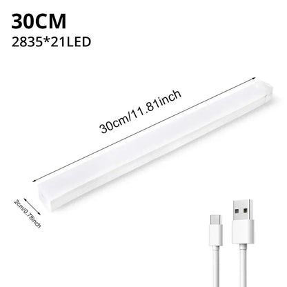 Motion Sensor LED Night Light Bar – Wireless USB Rechargeable Cabinet Lamp