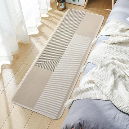 Plush Bedside Runner Mat – Cartoon Soft Floor Rug for Bedroom & Living Room