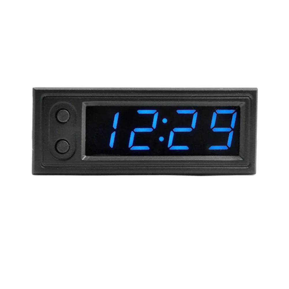 3-in-1 Car Dashboard Clock with Temperature & Voltmeter