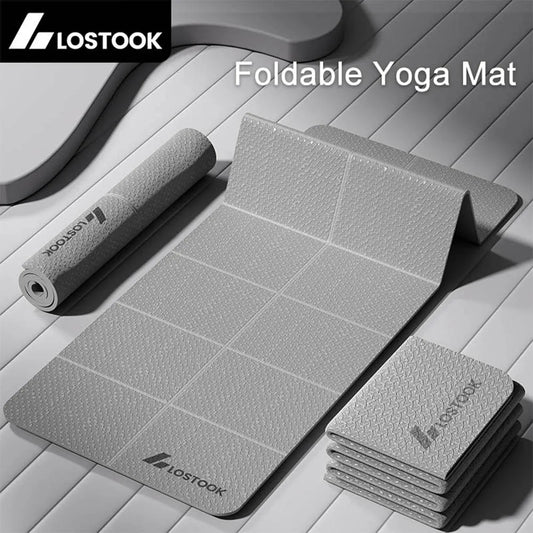 4mm Thick Tpe Foldable Yoga Mat Easy Store Travel Exercise Pilates Home Workouts Floor Exercises