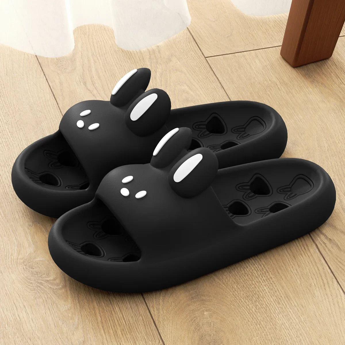 Cute Cartoon EVA Bathroom Slippers Thick Sole Non Slip Quick Dry Slides