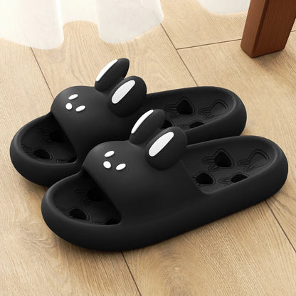 Cute Cartoon EVA Bathroom Slippers Thick Sole Non Slip Quick Dry Slides
