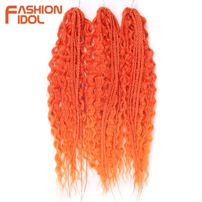24 Inch Water Wave Crochet Braiding Hair – Synthetic Twist Curly Ombre Extensions