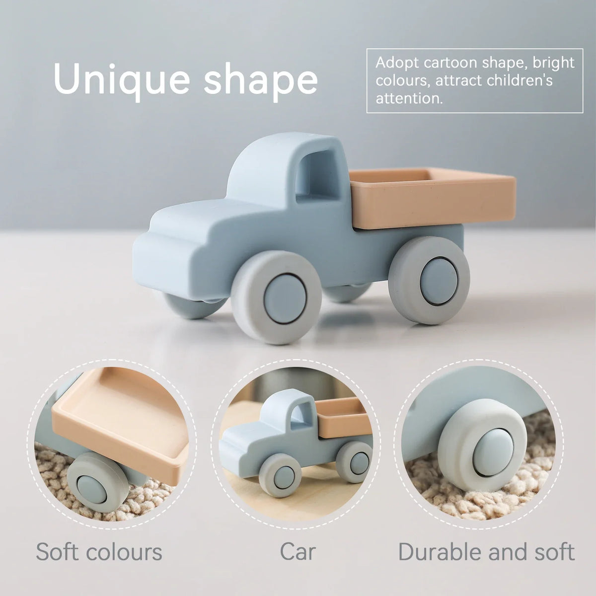 Montessori Baby Silicone Car Toys 0 12 Months Newborn Things Teether Toy Educational Blocks