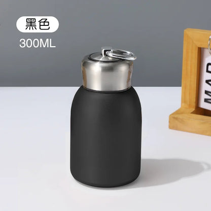 300ml Stainless Steel Mini Travel Thermos Cup with Carry Ring